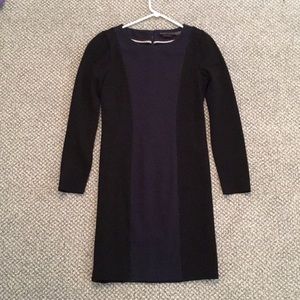 Alice + Olivia black/navy color block dress